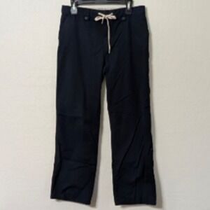 Tommy Hilfiger Navy Blue 100% Cotton Pants Size 10 Zip Drawstring 4 Pockets